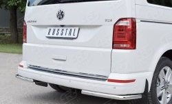 11 449 р. Защита заднего бампера (Ø42 мм, нержавейка, уголки) Russtal Volkswagen Multivan T6 дорестайлинг (2016-2019). Увеличить фотографию 3