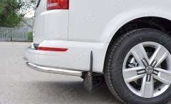 11 449 р. Защита заднего бампера (Ø42 мм, нержавейка, уголки) Russtal Volkswagen Multivan T6 дорестайлинг (2016-2019). Увеличить фотографию 4