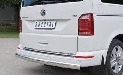 16 699 р. Защита заднего бампера (Ø75x42 мм, нержавейка, длинная база) Russtal Volkswagen Multivan T6 дорестайлинг (2016-2019). Увеличить фотографию 1