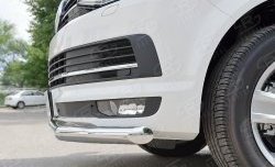 11 999 р. Защита переднего бампера (Ø63 мм, нержавейка, короткая база) Russtal Volkswagen Multivan T6 дорестайлинг (2016-2019). Увеличить фотографию 4