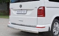 16 699 р. Защита заднего бампера (Ø75x42 мм, нержавейка, короткая база) Russtal Volkswagen Multivan T6 дорестайлинг (2016-2019). Увеличить фотографию 3