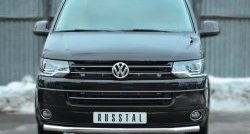 11 999 р. Одинарная защита переднего бампера диаметром 63 мм (Multivan-Caravelle) Russtal Volkswagen Transporter T5 рестайлинг (2009-2015). Увеличить фотографию 1