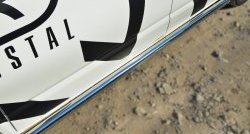 10 849 р. Правая защита порогов из круглой трубы диаметром 63 мм Russtal Volkswagen Transporter T6 дорестайлинг (2015-2019) (Защита порогов с со скосами на торцах (вариант 1)). Увеличить фотографию 2