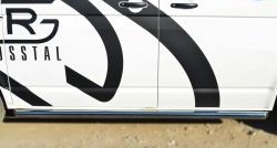10 849 р. Правая защита порогов из круглой трубы диаметром 63 мм Russtal  Volkswagen Transporter  T6 (2015-2019) (Защита порогов с со скосами на торцах (вариант 1)). Увеличить фотографию 4