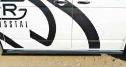 10 849 р. Правая защита порогов из круглой трубы диаметром 63 мм Russtal Volkswagen Transporter T6 дорестайлинг (2015-2019) (Защита порогов с со скосами на торцах (вариант 1)). Увеличить фотографию 5