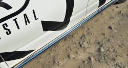 10 849 р. Правая защита порогов из круглой трубы диаметром 63 мм Russtal  Volkswagen Transporter  T6 (2015-2019) (Защита порогов с со скосами на торцах (вариант 1)). Увеличить фотографию 6