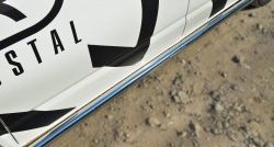 10 849 р. Правая защита порогов из круглой трубы диаметром 63 мм Russtal Volkswagen Transporter T6 дорестайлинг (2015-2019) (Защита порогов с со скосами на торцах (вариант 1)). Увеличить фотографию 9