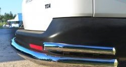 17 749 р. Защита заднего бампера (Ø63 и 42 мм с уголками, нержавейка) Russtal Volkswagen Caravelle T5 рестайлинг (2009-2015). Увеличить фотографию 3