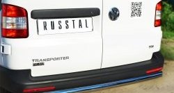 11 999 р. Защита заднего бампера (Ø63 мм, нержавейка) Russtal Volkswagen Transporter T5 рестайлинг (2009-2015). Увеличить фотографию 1