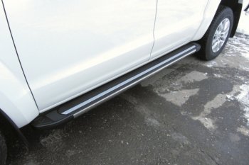 11 639 р. Алюминиевые пороги для ног Slitkoff (Luxe) Volkswagen Teramont CA1 дорестайлинг (2016-2020) (Чёрные). Увеличить фотографию 2