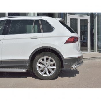 21 899 р. Защита заднего бампера (Ø63/42/63 мм, нержавейка, NOT OFF ROAD) Russtal Volkswagen Tiguan Mk2 дорестайлинг (2016-2020). Увеличить фотографию 3