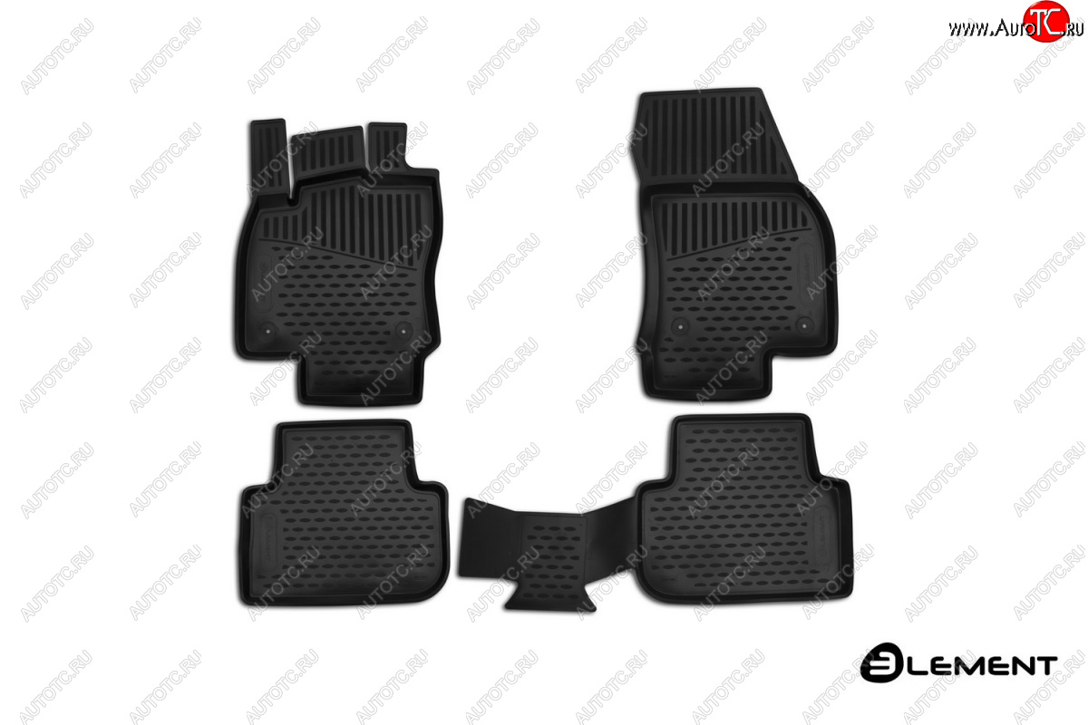 2 199 р. Комплект ковриков салона Element (полиуретан) 5 дверей  Volkswagen Tiguan  Mk2 (2016-2022) (Черные)