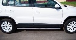 14 849 р. Защита порогов из круглой трубы диаметром 63 мм (Track & Field) Russtal  Volkswagen Tiguan  NF (2011-2017) (Защита порогов с со скосами на торцах (вариант 1)). Увеличить фотографию 11