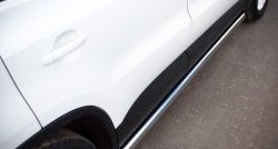 14 849 р. Защита порогов из круглой трубы диаметром 63 мм (Track & Field) Russtal  Volkswagen Tiguan  NF (2011-2017) (Защита порогов с со скосами на торцах (вариант 1)). Увеличить фотографию 1