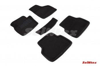 5 249 р. Комплект ворсовых ковриков в салон Seintex (3D)  Volkswagen Tiguan  NF (2011-2017) (Черный). Увеличить фотографию 1
