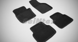 5 249 р. Износостойкие коврики в салон SeiNtex Premium 3D 4 шт. (ворсовые, черные)  Volkswagen Tiguan  NF (2006-2017). Увеличить фотографию 1