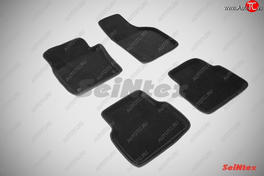 5 249 р. Износостойкие коврики в салон SeiNtex Premium 3D 4 шт. (ворсовые, черные)  Volkswagen Tiguan  NF (2006-2017)