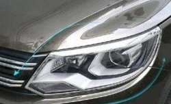 4 749 р. Реснички на фары (рестайлинг) CT v2  Volkswagen Tiguan  NF (2011-2017) (Неокрашенные). Увеличить фотографию 1