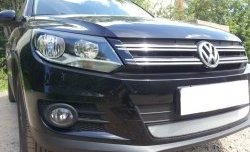1 539 р. Сетка на бампер Sport&Style Russtal (хром) Volkswagen Tiguan NF рестайлинг (2011-2017). Увеличить фотографию 2