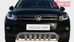 Защита переднего бампера одинарная Souz-96 (d60) Volkswagen Tiguan NF рестайлинг (2011-2017)