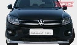 Защита переднего бампера одинарная Souz-96 (d76) Volkswagen Tiguan NF рестайлинг (2011-2017)