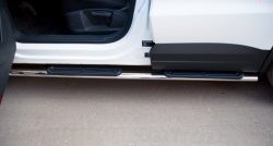 18 899 р. Защита порогов для ног из овальной трубы диаметром 75x42 мм с пластиковыми накладками (Track & Field) Russtal  Volkswagen Tiguan  NF (2011-2017). Увеличить фотографию 2