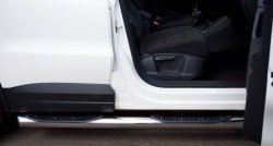 18 799 р. Защита порогов с пластиковыми вставками для ног из круглой трубы диаметром 76 мм (Track & Field) Russtal  Volkswagen Tiguan  NF (2011-2017) (Защита порогов с со скосами на торцах (вариант 1)). Увеличить фотографию 3