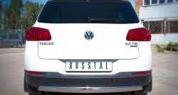16 849 р. Защита заднего бампера (Ø75х42 мм, нержавейка, Sport& Style) Russtal  Volkswagen Tiguan  NF (2011-2017). Увеличить фотографию 2