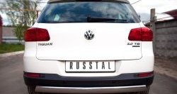 13 299 р. Защита заднего бампера (Ø75x42 мм, нержавейка) Russtal  Volkswagen Tiguan  NF (2011-2017). Увеличить фотографию 2