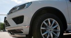 27 999 р. Защита переднего бампера (2 трубыØ75х42 мм, нержавейка) Russtal Volkswagen Touareg NF рестайлинг (2014-2018). Увеличить фотографию 3