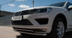 13 549 р. Одинарная защита переднего бампера диаметром 63 мм Russtal Volkswagen Touareg NF рестайлинг (2014-2018). Увеличить фотографию 2