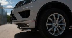 13 549 р. Одинарная защита переднего бампера диаметром 63 мм Russtal  Volkswagen Touareg  NF (2014-2018). Увеличить фотографию 3