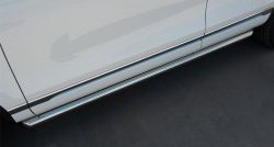17 799 р. Защита порогов из круглой трубы диаметром 63 мм Russtal  Volkswagen Touareg  NF (2014-2018). Увеличить фотографию 1