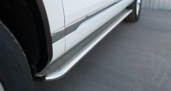 22 749 р. Широкая защита порогов Russtal Volkswagen Touareg NF рестайлинг (2014-2018) (Поверхность листа (вариант 1)). Увеличить фотографию 9