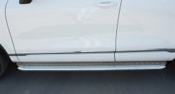 16 999 р. Широкая защита порогов Russtal  Volkswagen Touareg  NF (2014-2018) (Поверхность листа (вариант 1)). Увеличить фотографию 3