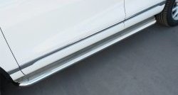 16 999 р. Широкая защита порогов Russtal Volkswagen Touareg NF рестайлинг (2014-2018) (Поверхность листа (вариант 1)). Увеличить фотографию 5