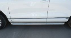 16 999 р. Широкая защита порогов Russtal  Volkswagen Touareg  NF (2014-2018) (Поверхность листа (вариант 1)). Увеличить фотографию 7