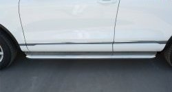 16 999 р. Широкая защита порогов Russtal Volkswagen Touareg NF рестайлинг (2014-2018) (Поверхность листа (вариант 1)). Увеличить фотографию 11
