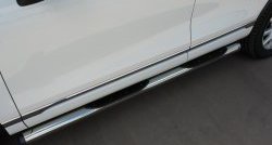21 749 р. Защита порогов с пластиковыми вставками для ног из круглой трубы диаметром 76 мм Russtal  Volkswagen Touareg  NF (2014-2018). Увеличить фотографию 4