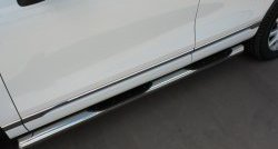 21 749 р. Защита порогов с пластиковыми вставками для ног из круглой трубы диаметром 76 мм Russtal  Volkswagen Touareg  NF (2014-2018). Увеличить фотографию 6