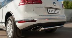 11 999 р. Одинарная защита заднего бампера диаметром 63 мм Russtal Volkswagen Touareg NF рестайлинг (2014-2018). Увеличить фотографию 2