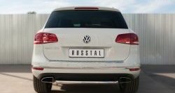 11 999 р. Одинарная защита заднего бампера диаметром 63 мм Russtal Volkswagen Touareg NF рестайлинг (2014-2018). Увеличить фотографию 1