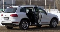 2 859 р. Накладки на порожки автомобиля RA Volkswagen Touareg NF рестайлинг (2014-2018) (Комплект (4 шт.)). Увеличить фотографию 2