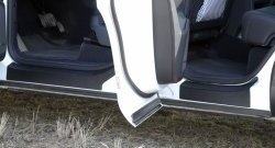 2 859 р. Накладки на порожки автомобиля RA Volkswagen Touareg NF рестайлинг (2014-2018) (Комплект (4 шт.)). Увеличить фотографию 1