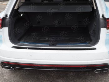 2 199 р. Защитная накладка заднего бампера Russtal Volkswagen Touareg CR (2018-2024) (нержавейка полированная). Увеличить фотографию 1