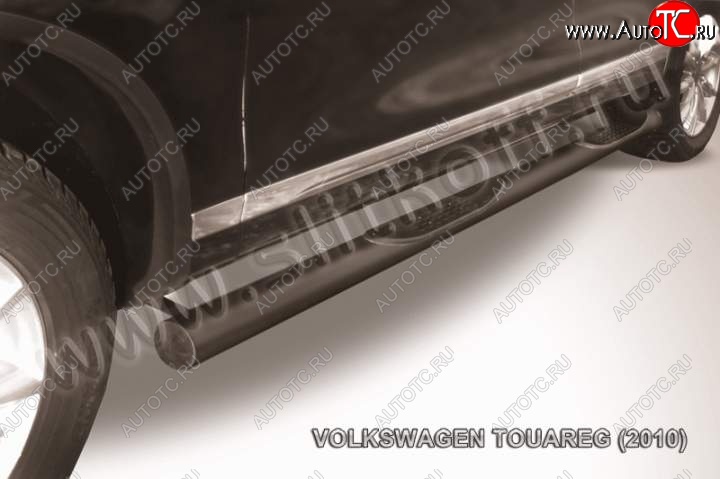 13 999 р. Защита порогов Slitkoff  Volkswagen Touareg  NF (2010-2014) (Цвет: серебристый)