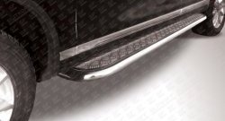 19 999 р. Широкая защита порогов с трубой диаметром 57 мм Slitkoff  Volkswagen Touareg  NF (2010-2014) (Цвет: нержавеющая полированная сталь). Увеличить фотографию 1