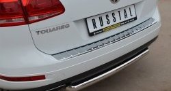 15 999 р. Одинарная защита заднего бампера из трубы диаметром 63 мм Russtal Volkswagen Touareg NF дорестайлинг (2010-2014). Увеличить фотографию 2