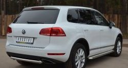 16 899 р. Одинарная защита заднего бампера из трубы диаметром 63 мм SLITKOFF  Volkswagen Touareg  NF (2010-2014) дорестайлинг. Увеличить фотографию 4