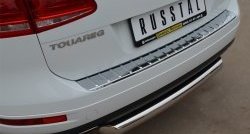 16 199 р. Одинарная защита заднего бампера из трубы диаметром 76 мм Russtal Volkswagen Touareg NF дорестайлинг (2010-2014). Увеличить фотографию 2